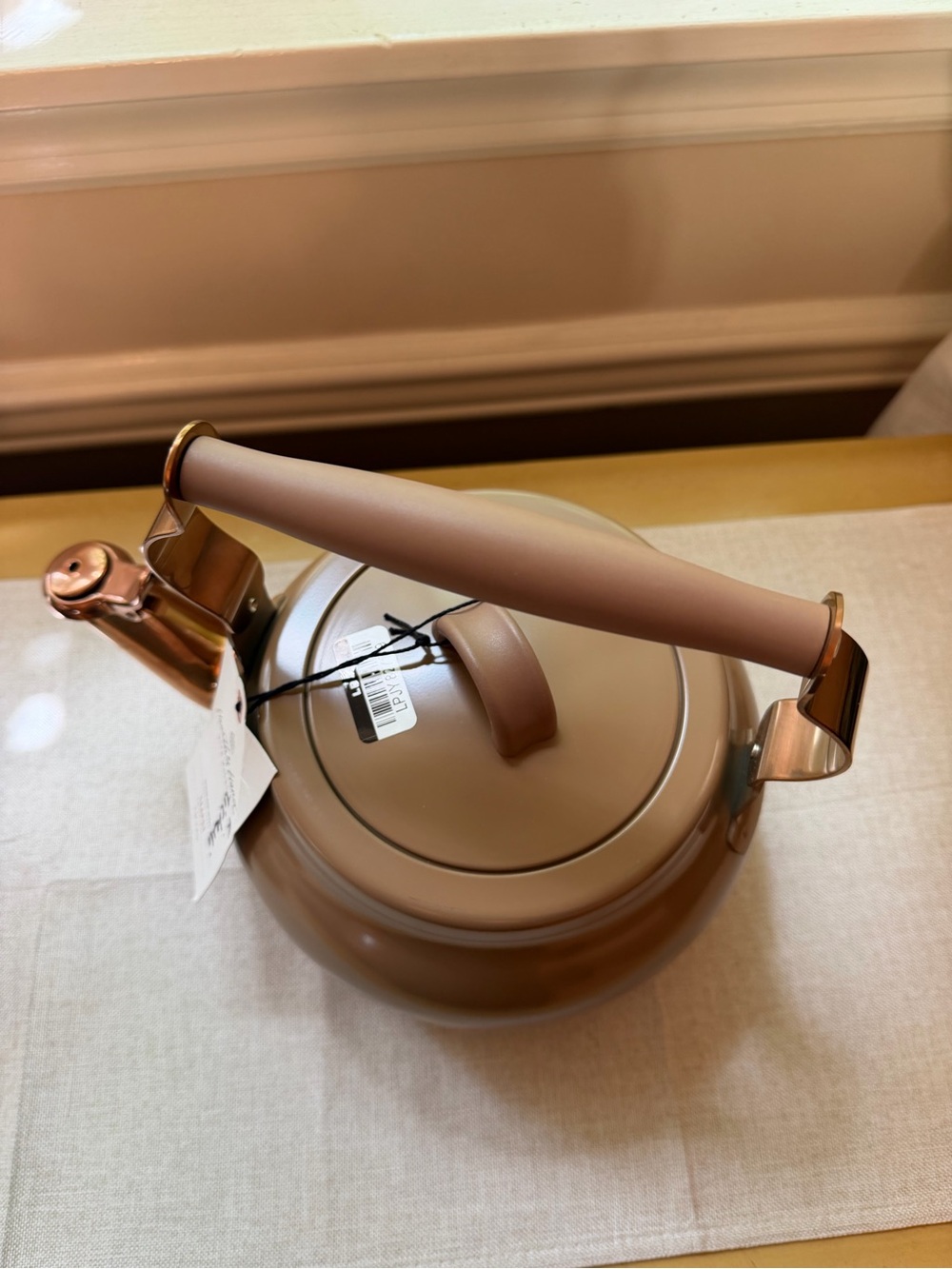 Hearth & Hand with Magnolia 2 QT stainless sleel Tea Kettle Taupe Copper NWT - Picture 7 of 7